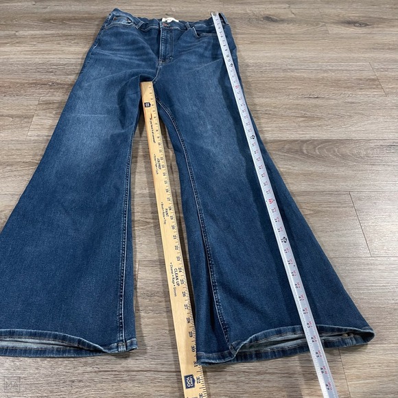 Boden Women's Jeans Ultra High Rise Super Flare Denim Boho‎ Casual 33x32 Blue - Picture 7 of 9